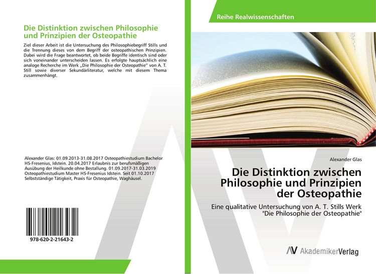 Produktbild: Die Distinktion zwischen Philosophie und Prinzipien der Osteopathie
