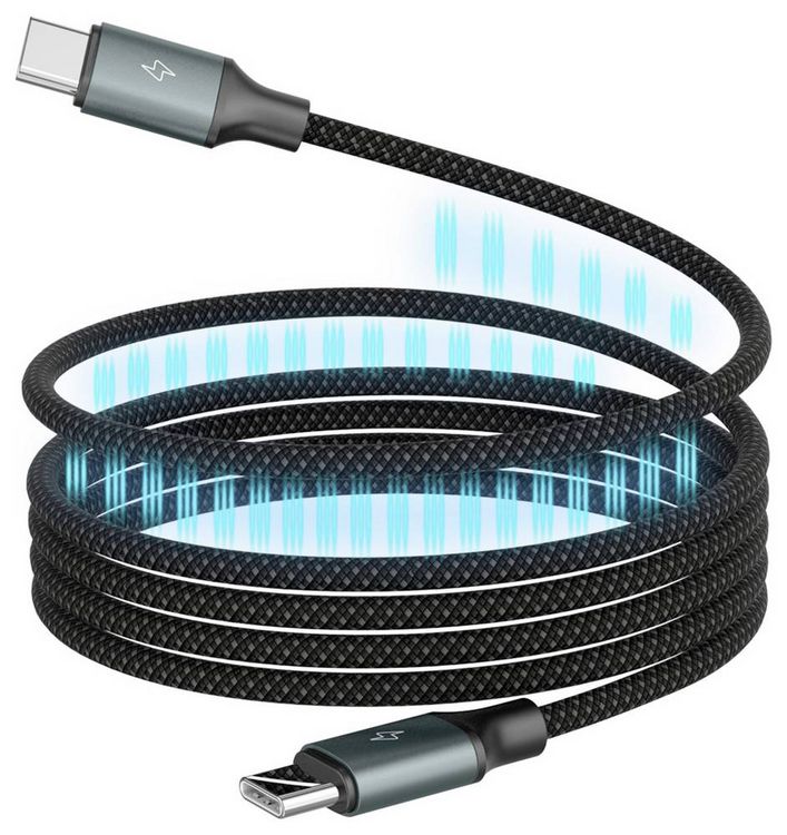 Produktbild: Ansmann USB-C&reg; Kabel USB-C&reg; Stecker 1.2m Schwarz Textil-Mantel 1700-0186