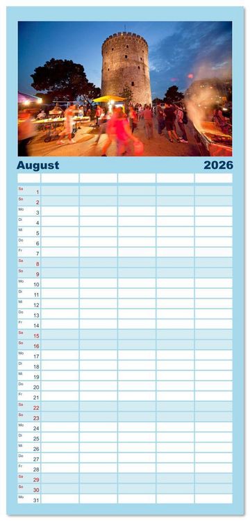 Produktbild: Familienplaner 2026 - Griechenland mit 5 Spalten (Wandkalender, 21 x 45 cm) CALVENDO