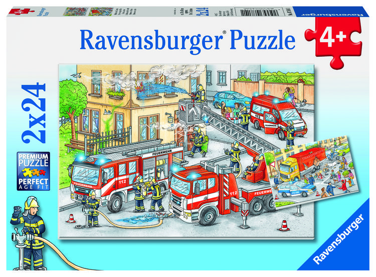 Produktbild: Puzzle Ravensburger Helden im Einsatz 2 X 24 Teile