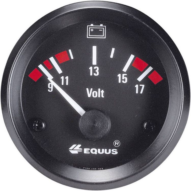 Bild vom Artikel Equus 842060 Kfz Einbauinstrument Voltmeter Messbereich 9 - 17 V Standart Gelb, Rot, Grün 52 mm vom Autor 