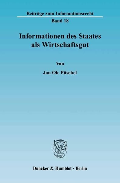 Produktbild: Informationen des Staates als Wirtschaftsgut.