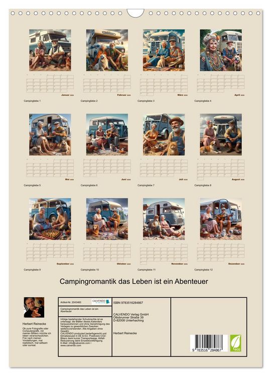 Produktbild: Campingromantik das Leben ist ein Abenteuer (Wandkalender 2026 DIN A3 hoch), CALVENDO Monatskalender