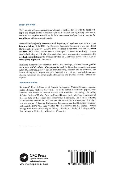 Produktbild: Medical Device Quality Assurance and Regulatory Compliance