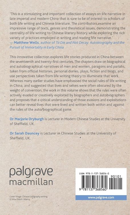 Produktbild: Writing Lives in China, 1600-2010