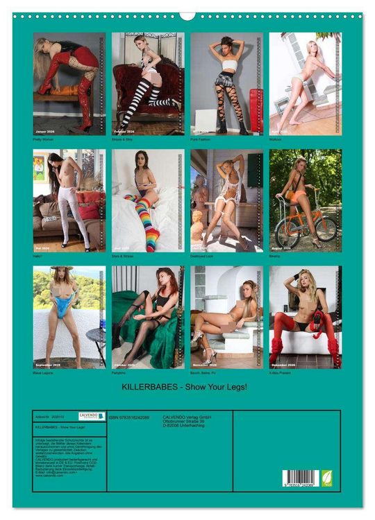 Produktbild: KILLERBABES - Show Your Legs! (Wandkalender 2026 DIN A2 hoch), CALVENDO Monatskalender