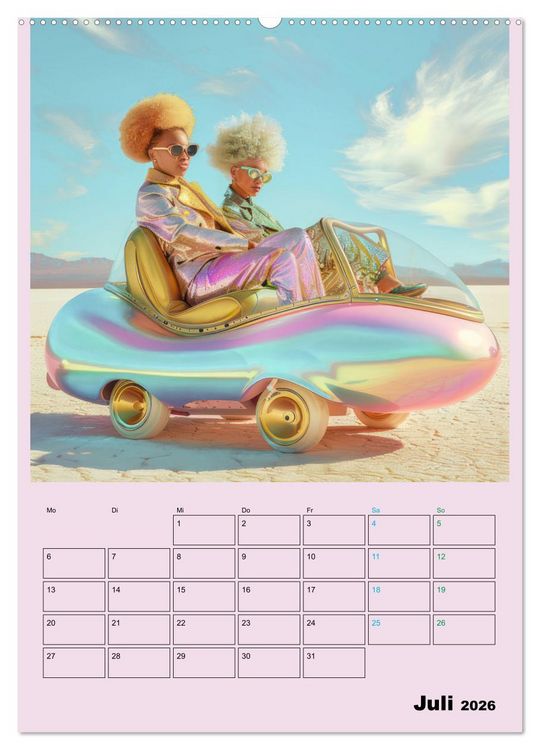 Produktbild: Retro W&uuml;stenfestival - Planer (Wandkalender 2026 DIN A2 hoch), CALVENDO Monatskalender