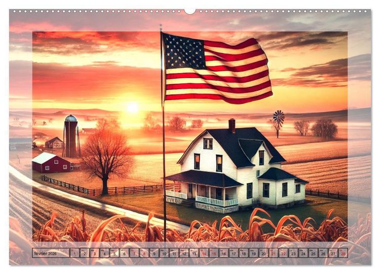Produktbild: L'esprit am&eacute;ricain - Un hommage aux &Eacute;tats-Unis. (Calendrier mural 2026 DIN A2 vertical) calendrier de bureau