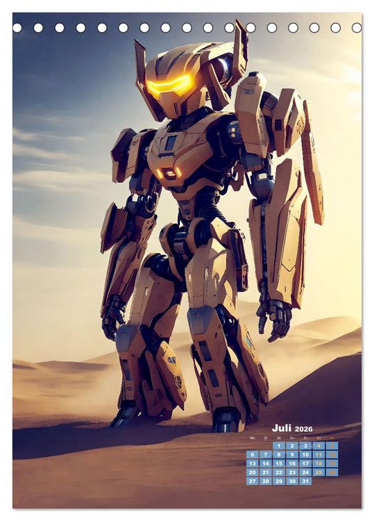 Produktbild: Roboter Nachtwache (Tischkalender 2026 DIN A5 hoch), CALVENDO Monatskalender