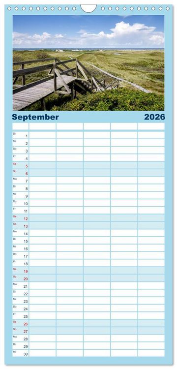 Produktbild: Familienplaner 2026 - Amrum: Natur und Freiheit mit 5 Spalten (Wandkalender, 21 x 45 cm) CALVENDO