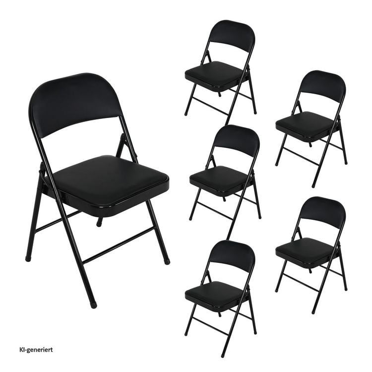 Produktbild: HTI-Living Klappst&uuml;hle 6er Set Wedigo Schwarz Klappst&uuml;hle 6er Set Wedigo Schwarz