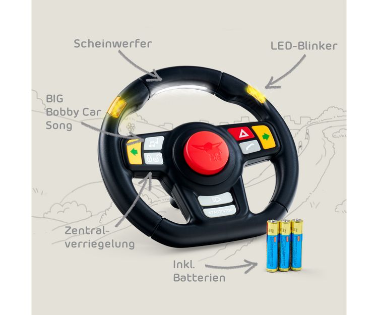 Produktbild: BIG 800055470 - Sound Wheel Lenkrad f&uuml;r BIG Bobby Cars & BIG Traktoren (ab 2010)