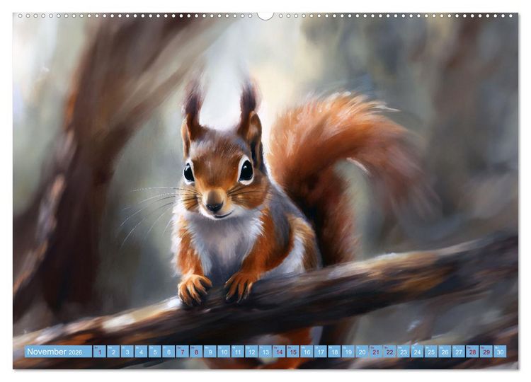 Produktbild: Der Eichh&ouml;rnchen-Kalender (Wandkalender 2026 DIN A2 quer), CALVENDO Monatskalender