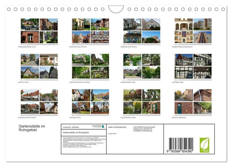 Produktbild: Gartenst&auml;dte im Ruhrgebiet (Wandkalender 2027 DIN A4 quer), CALVENDO Monatskalender