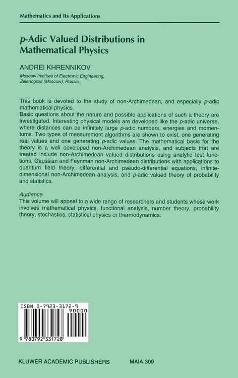 Produktbild: P-Adic Valued Distributions in Mathematical Physics