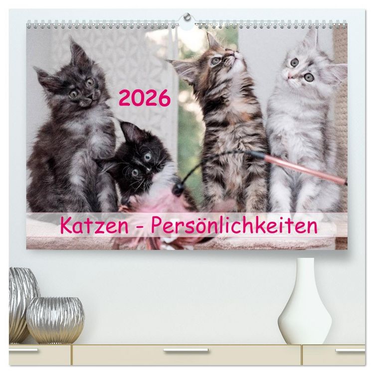 Produktbild: Katzen Pers&ouml;nlichkeiten 2026 (hochwertiger Premium Wandkalender 2026 DIN A2 quer), Kunstdruck in Hochglanz