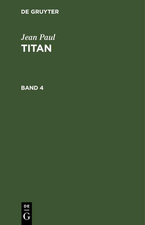 Produktbild: Jean Paul: Titan. Band 4