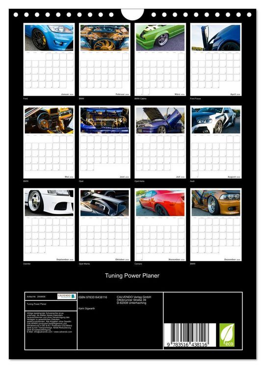Produktbild: Tuning Power Planer (Wandkalender 2026 DIN A4 hoch), CALVENDO Monatskalender