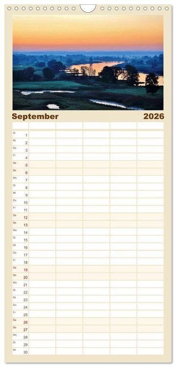 Produktbild: Familienplaner 2026 - Morgenstimmungen 2026 mit 5 Spalten (Wandkalender, 21 x 45 cm) CALVENDO