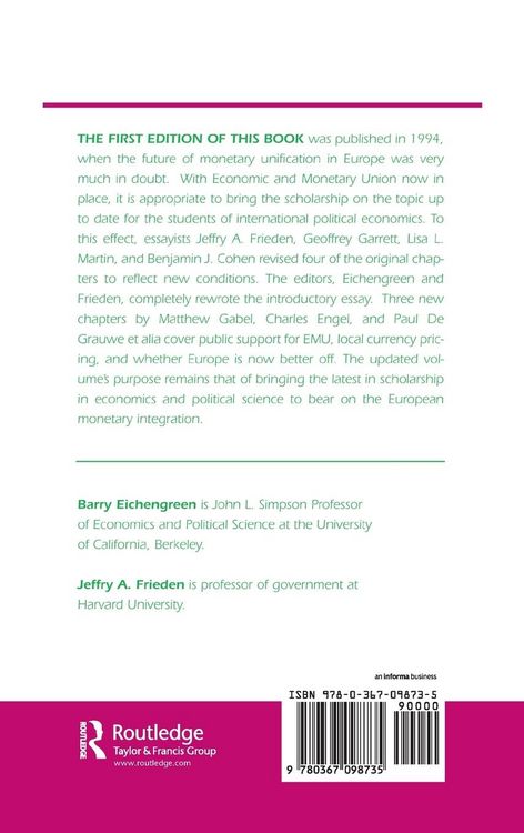 Produktbild: The Political Economy Of European Monetary Unification