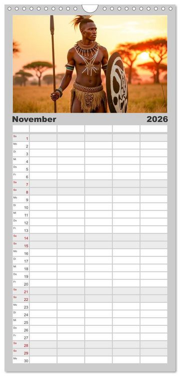 Produktbild: Familienplaner 2026 - Krieger - Im Wandel der Zeit mit 5 Spalten (Wandkalender, 21 x 45 cm) CALVENDO