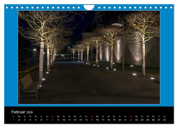 Produktbild: Schweinfurt bei Nacht verzaubernd und bunt (Wandkalender 2026 DIN A4 quer), CALVENDO Monatskalender