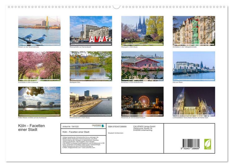 Produktbild: K&ouml;ln - Facetten einer Stadt (hochwertiger Premium Wandkalender 2026 DIN A2 quer), Kunstdruck in Hochglanz