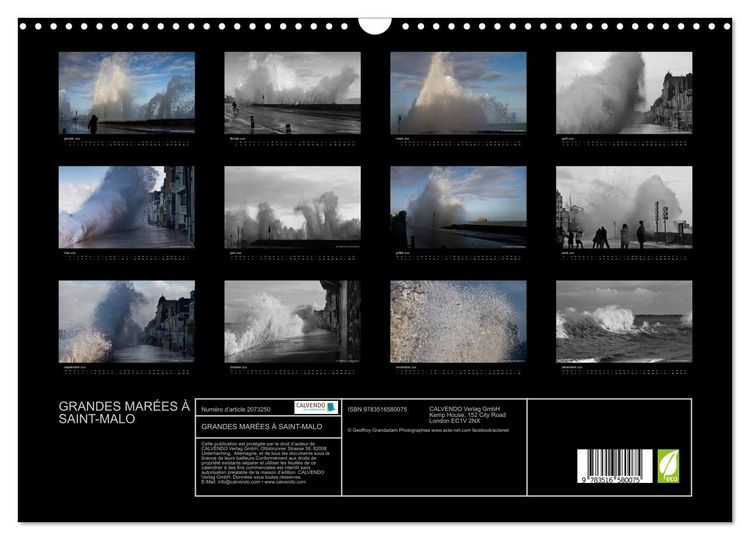 Produktbild: GRANDES MAR&Eacute;ES &Agrave; SAINT-MALO (Calendrier mural 2026 DIN A3 vertical), CALVENDO calendrier mensuel