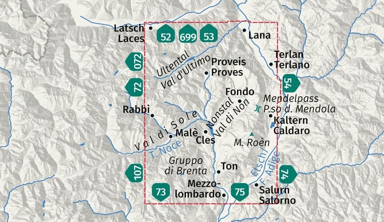 Produktbild: KOMPASS Wanderkarte 95 Nonstal, Mendelpass, Val di Non, Passo della Mendola 1:50.000