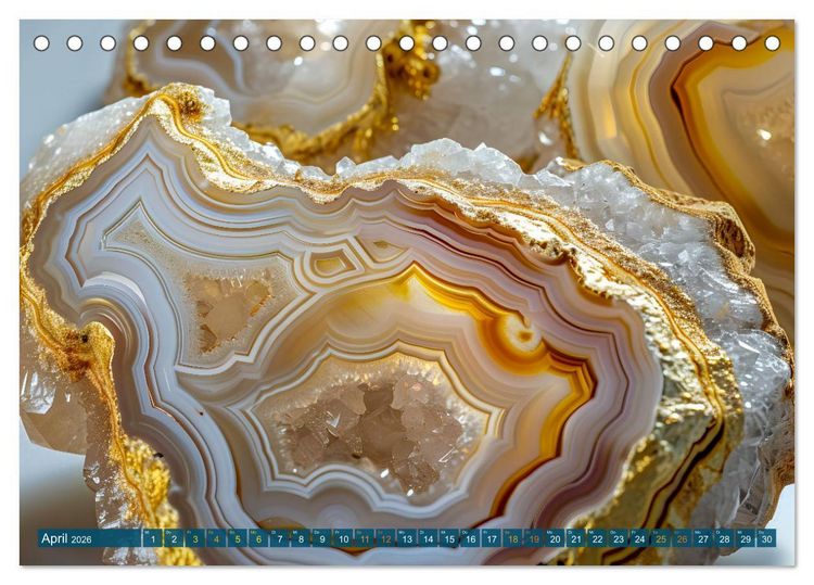 Produktbild: Achat-Rhapsodie - Farbige Flussl&auml;ufe in Bandachaten und Quarz (Tischkalender 2026 DIN A5 quer), CALVENDO Monatskalender