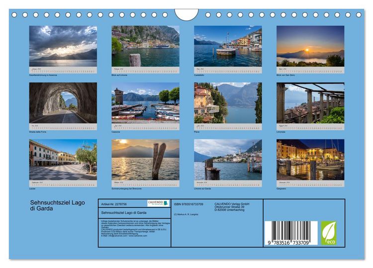 Produktbild: Sehnsuchtsziel Lago di Garda (Wandkalender 2026 DIN A4 quer), CALVENDO Monatskalender