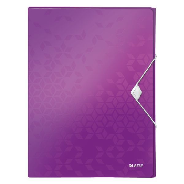 Produktbild: LEITZ Ablagebox WOW metallic mit R&uuml;ckenschild violett DIN A4 25x3x33cm