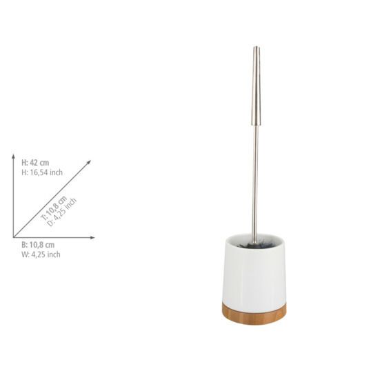 Produktbild: WC-Garnitur Mod. Bamboo Keramik, wei&szlig;e Keramik kombiniert mit Bambus