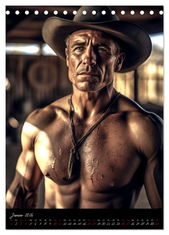 Produktbild: Starke Cowboys (Tischkalender 2026 DIN A5 hoch), CALVENDO Monatskalender