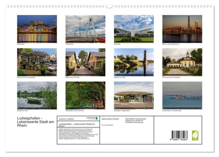 Produktbild: Ludwigshafen - Lebenswerte Stadt am Rhein (hochwertiger Premium Wandkalender 2026 DIN A2 quer), Kunstdruck in Hochglanz