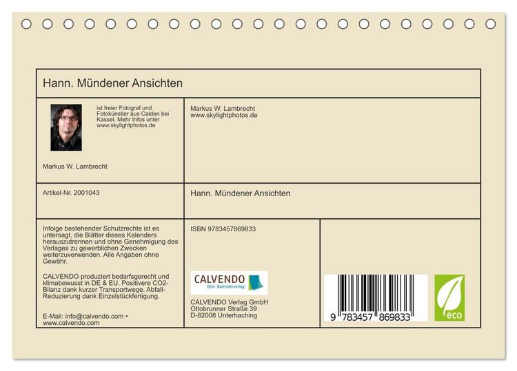 Produktbild: Hann. M&uuml;ndener Ansichten (Tischkalender 2026 DIN A5 quer), CALVENDO Monatskalender