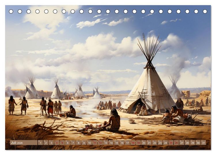 Produktbild: Indianische Impressionen (Tischkalender 2026 DIN A5 quer), CALVENDO Monatskalender