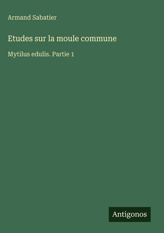 Produktbild: Etudes sur la moule commune