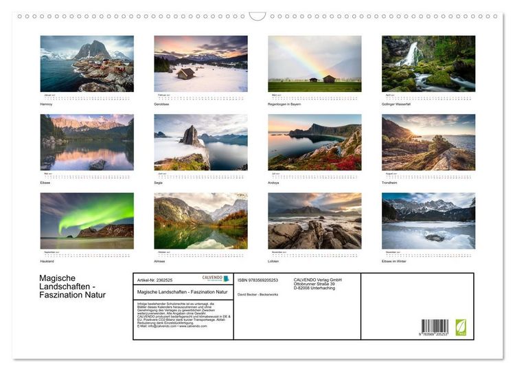 Produktbild: Magische Landschaften - Faszination Natur (Wandkalender 2027 DIN A2 quer), CALVENDO Monatskalender