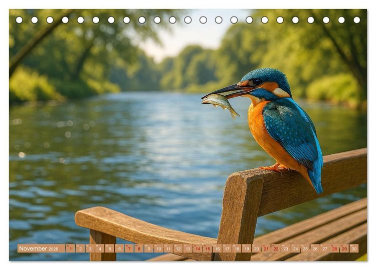 Produktbild: Eisvogeltr&auml;ume am Wasser (Tischkalender 2026 DIN A5 quer), CALVENDO Monatskalender