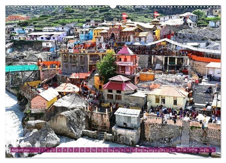 Produktbild: Char Dham - hinduistische Pilgerreise im Himalaya (Wandkalender 2026 DIN A2 quer), CALVENDO Monatskalender