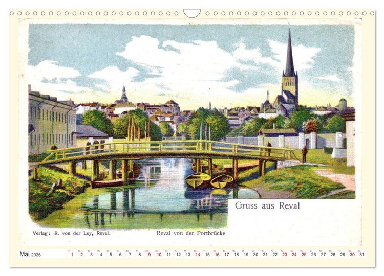Produktbild: GRUSS AUS REVAL - Estlands Hauptstadt in alten Ansichten (Wandkalender 2026 DIN A3 quer), CALVENDO Monatskalender
