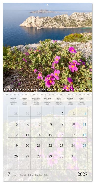 Produktbild: Calanques Coins de Paradis (Calendrier mural carr&eacute; 2027 30x30 cm) Calendrier double avec une page pour vos prises de notes