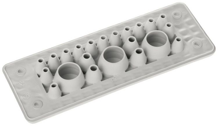 Produktbild: Trelleborg MH-24 F 22-1 LIGHT GREY UL94 V-0 IP65 | TPE | Screw Durchf&uuml;hrungsplatte TPE Grau 1 St.
