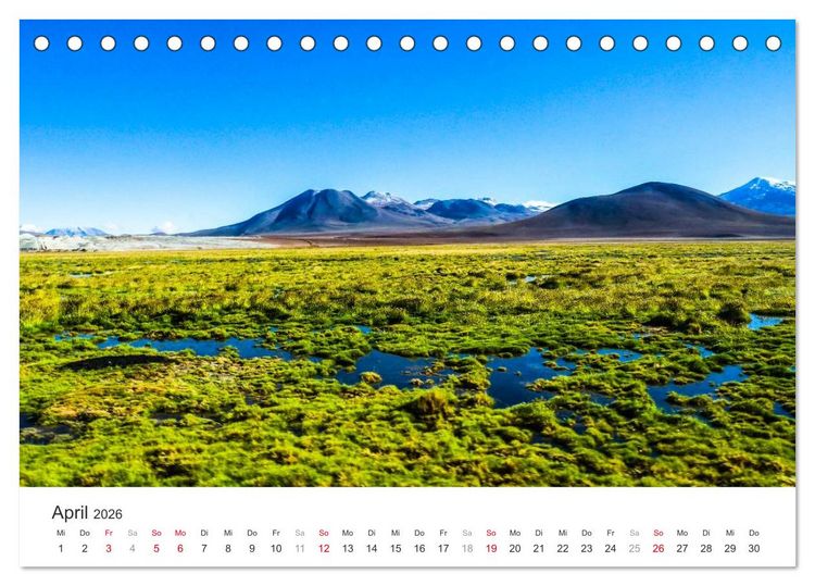 Produktbild: Chile - Land voller Kontraste (Tischkalender 2026 DIN A5 quer), CALVENDO Monatskalender