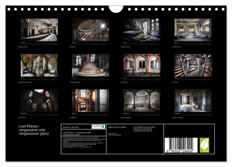 Produktbild: Lost Places - vergessene orte vergessener glanz (Wandkalender 2026 DIN A4 quer), CALVENDO Monatskalender