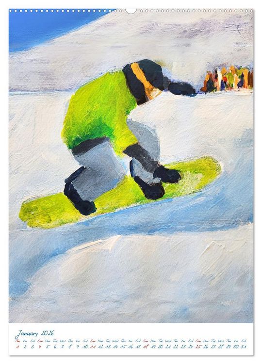 Produktbild: Colourful snowboard power world (Wall Calendar 2026 DIN A2 portrait), CALVENDO 12 Month Wall Calendar