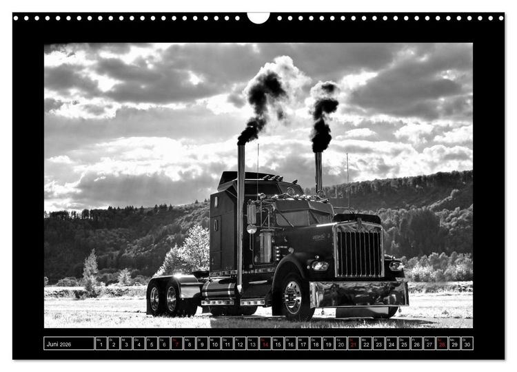 Produktbild: Kenworth W900A EXTHD - in schwarzwei&szlig; (Wandkalender 2026 DIN A3 quer), CALVENDO Monatskalender