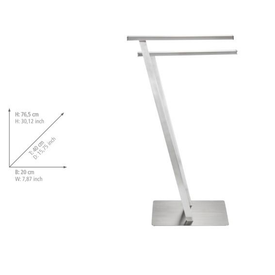 Produktbild: Handtuchst&auml;nder Mod. Lirio Edelstahl matt, mit 2 Handtuchstangen