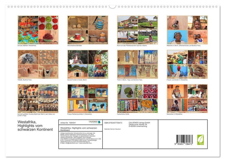 Produktbild: Westafrika, Highlights vom schwarzen Kontinent (hochwertiger Premium Wandkalender 2026 DIN A2 quer), Kunstdruck in Hochglanz